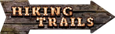 Hiking Trails Bulb Letters Novelty Arrow Sign