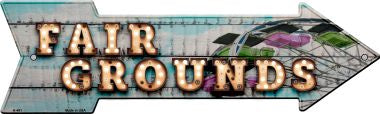 Fair Grounds Bulb Letters Novelty Arrow Sign