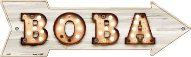 Boba Bulb Letters Novelty Arrow Sign