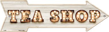 Tea Shop Bulb Letters Novelty Arrow Sign