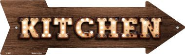 Kitchen Bulb Letters Novelty Arrow Sign