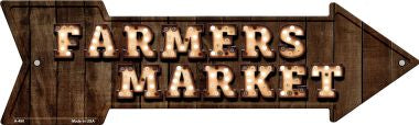 Farmers Market Bulb Letters Novelty Arrow Sign