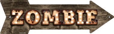 Zombie Bulb Letters Novelty Arrow Sign