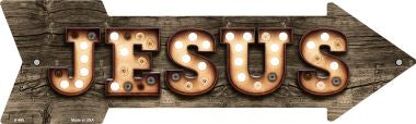 Jesus Bulb Letters Novelty Arrow Sign A-498