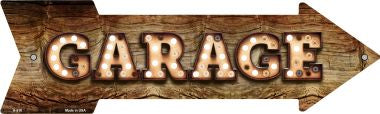 Garage Bulb Letters Novelty Arrow Sign