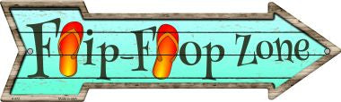 Orange Flip Flop Zone Novelty Arrow Sign
