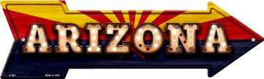 Arizona Bulb Lettering With State Flag Novelty Arrows