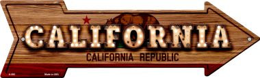 California Bulb Lettering With State Flag Novelty Arrows