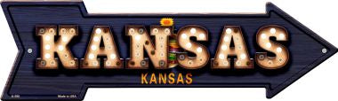Kansas Bulb Lettering With State Flag Novelty Arrows