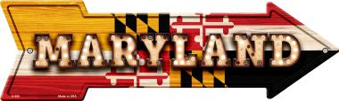 Maryland Bulb Lettering With State Flag Novelty Arrows