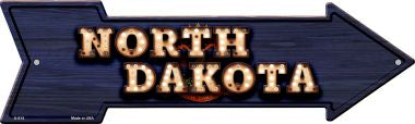 North Dakota Bulb Lettering With State Flag Novelty Arrows A-614