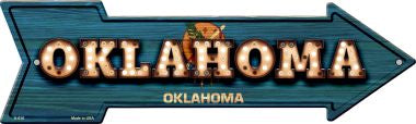 Oklahoma Bulb Lettering With State Flag Novelty Arrows A-616