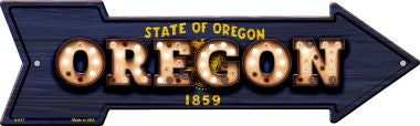 Oregon Bulb Lettering With State Flag Novelty Arrows A-617