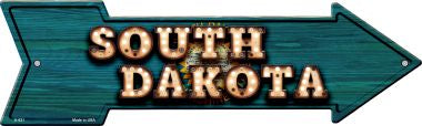 South Dakota Bulb Lettering With State Flag Novelty Arrows A-621