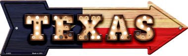 Texas Bulb Lettering With State Flag Novelty Arrows A-623