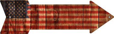 American Flag Painted Novelty Arrow Sign 