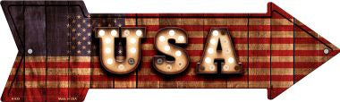 USA Bulb Letters American Flag Novelty Arrow Sign 