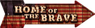 Home of the Brave Bulb Letters American Flag Novelty Arrow Sign