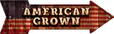 American Grown Bulb Letters American Flag Novelty Arrow Sign
