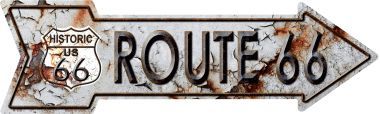 Rusty Route 66 Novelty Metal Arrow Sign