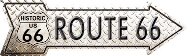 Diamond Route 66 Novelty Metal Arrow Sign