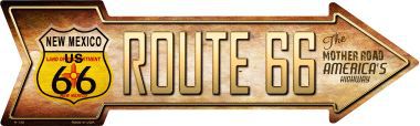 Route 66 New Mexico Flag Novelty Metal Arrow Sign