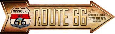 Route 66 Missouri Flag Novelty Metal Arrow Sign