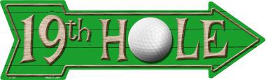 19th Hole Novelty Metal Arrow Sign