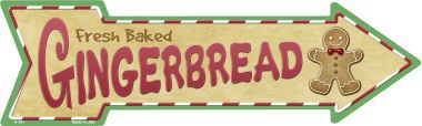 Gingerbread Novelty Metal Arrow Sign