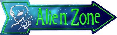 Alien Zone Novelty Metal Arrow Sign