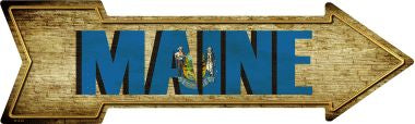 Maine Novelty Metal Arrow Sign