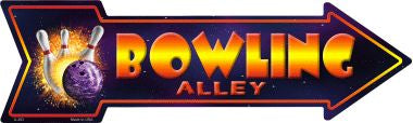 Bowling Alley Novelty Metal Arrow Sign