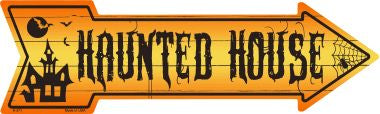 Haunted House Novelty Metal Arrow Sign