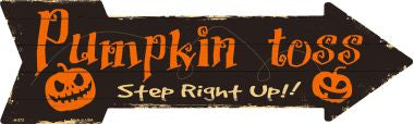 Pumpkin Toss Novelty Metal Arrow Sign