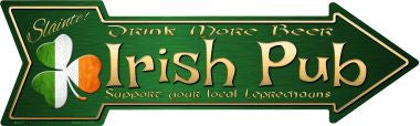 Irish Pub Novelty Metal Arrow Sign