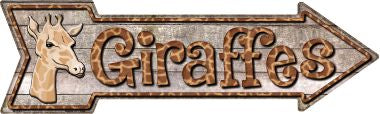 Giraffes Novelty Metal Arrow Sign