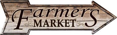 Farmers Market Novelty Metal Arrow Sign