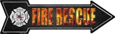 Fire Rescue Novelty Metal Arrow Sign