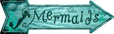 Mermaids Novelty Metal Arrow Sign