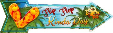 Flip Flop Novelty Metal Arrow Sign