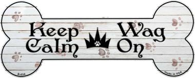 Keep Calm Wag On Novelty Bone Magnet 