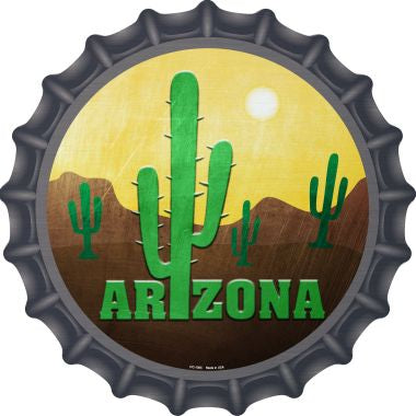 Arizona with Saguaro Novelty Metal Bottle Cap BC-1005