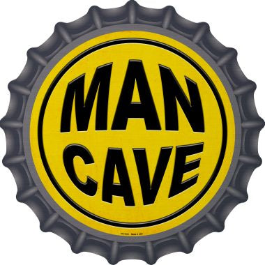 Man Cave Novelty Metal Bottle Cap 12 Inch Sign