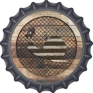 Corrugated Snail on Wood Novelty Metal Bottle Cap BC-1033