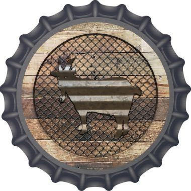 Corrugated Goat on Wood Novelty Metal Bottle Cap BC-1047