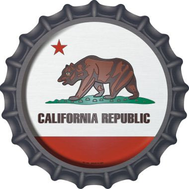 California State Flag Novelty Metal Bottle Cap BC-104