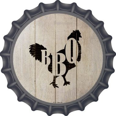 Chickens Make BBQ Novelty Metal Bottle Cap 12 Inch Sign