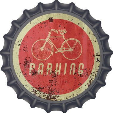 Bicycle Parking Novelty Metal Bottle Cap 12 Inch Sign