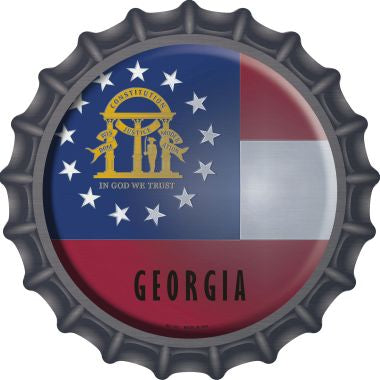 Georgia State Flag Novelty Metal Bottle Cap 12 Inch Sign