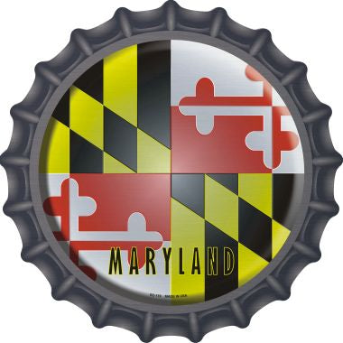 Maryland State Flag Novelty Metal Bottle Cap 12 Inch Sign